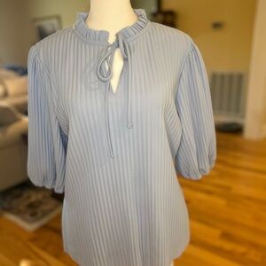 NWT Marc New York Light Blue Women's Top with Tie Neck